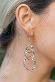 Revolving Radiance - Paparazzi White Trio Circles with Rhinestones Earrings