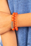 La Vida Vacation - Orange Paparazzi Bead Bracelet