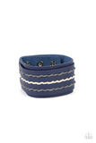 Real Ranchero - Blue Paparazzi Leather Snap Bracelet