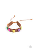 Flowery Frontier - Multi Paparazzi Leather Urban Flower Bracelet