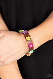 Flowery Frontier - Multi Paparazzi Leather Urban Flower Bracelet