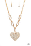 Roadside Romance - Gold Paparazzi Heart Necklace