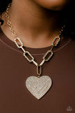 Roadside Romance - Gold Paparazzi Heart Necklace