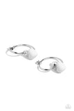 Romantic Representative - White Paparazzi Hoop Earrings
