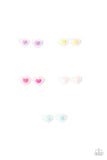 STARLET SHIMMER GLITTERY FRAMED COLORFUL HEART EARRINGS