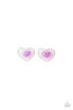 STARLET SHIMMER GLITTERY FRAMED COLORFUL HEART EARRINGS